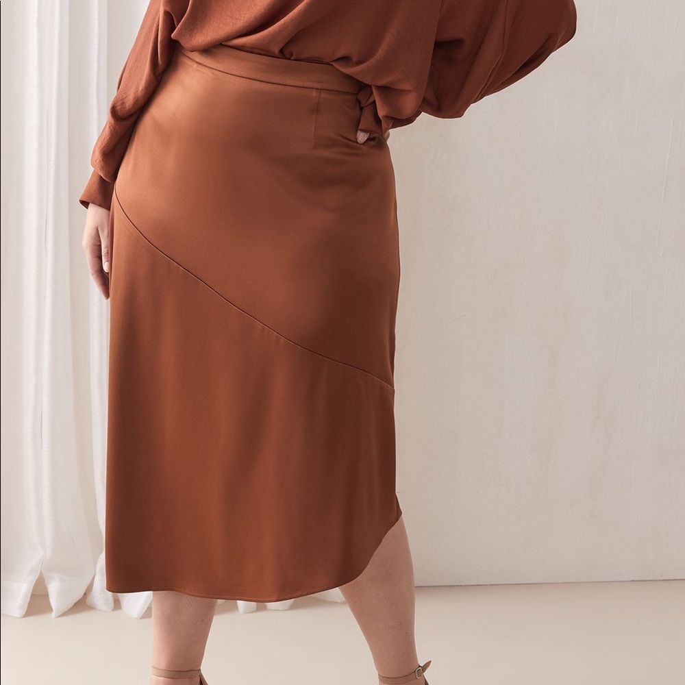 ADDITION ELLE . asymmetric satin skirt